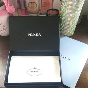 Prada Black Gift Box & Light Blue Envelope